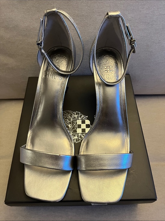Vince Camuto Shoes - Vince Camuto Enella Metallic Ankle-Strap Heels